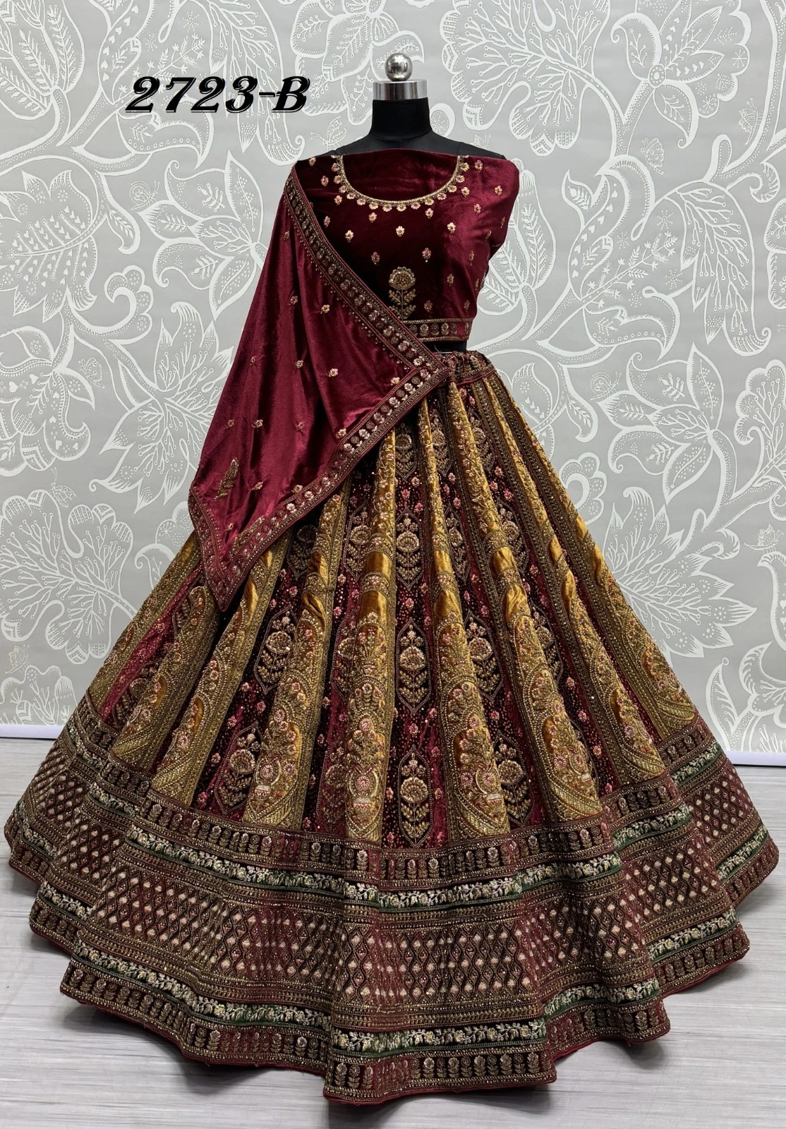 Anjani Art 2723A & 2723B Velvet Wholesale Lehenga Catalog